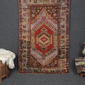 Rug 3x5, Turkish Rug 3x5, Turkish Wool Rug, Handmade Oushak Rug, Anatolian Rug, Oushak Rug, Pastel Color Rug, 3&#39;4 x 5&#39;3 Feet Rug, Decor Rug