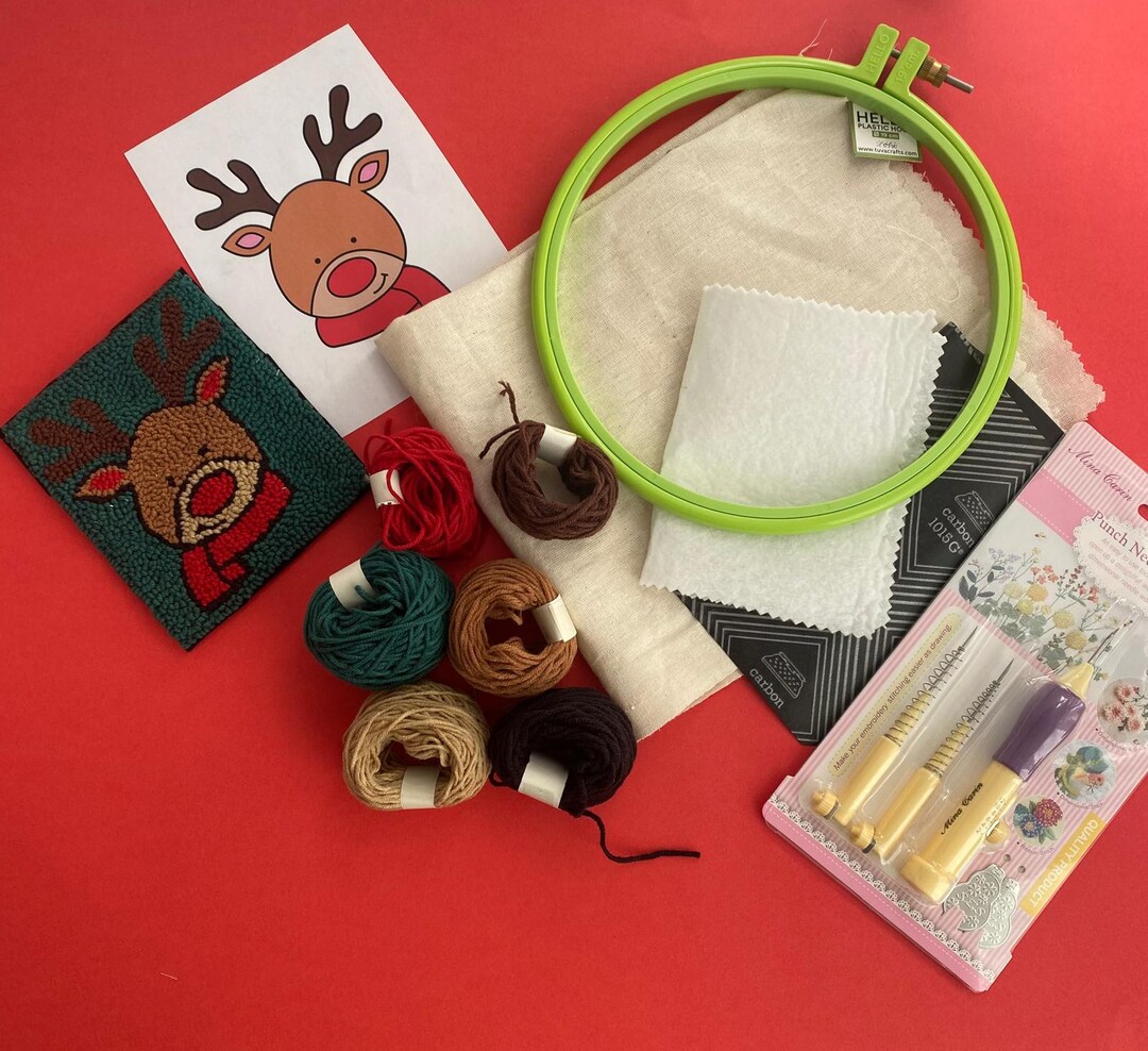 Christmas Punch Needle Kit / Punch Needle Kit With Christmas Pattern ...