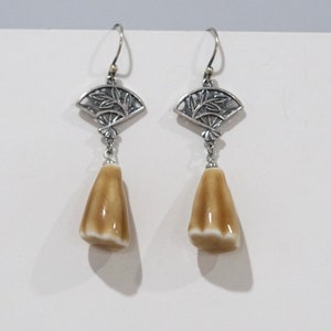 handmand ceramic dangle earrings Hypoallergenic