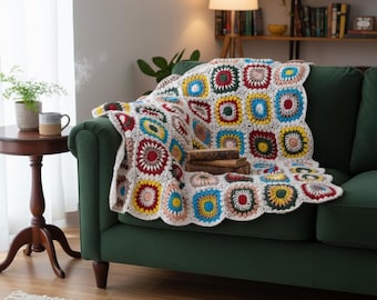 Granny Square Blanket Crochet Pattern – Beginner Friendly (PDF Pattern)