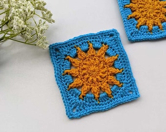 Sun Granny Square Crochet Pattern: DIY Sunburst PDF (Instant Download)