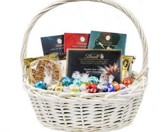 Luxury gift basket with chocolate delights , Chocolate gift box , Gift basket  with dark chocolate , Chocolate box