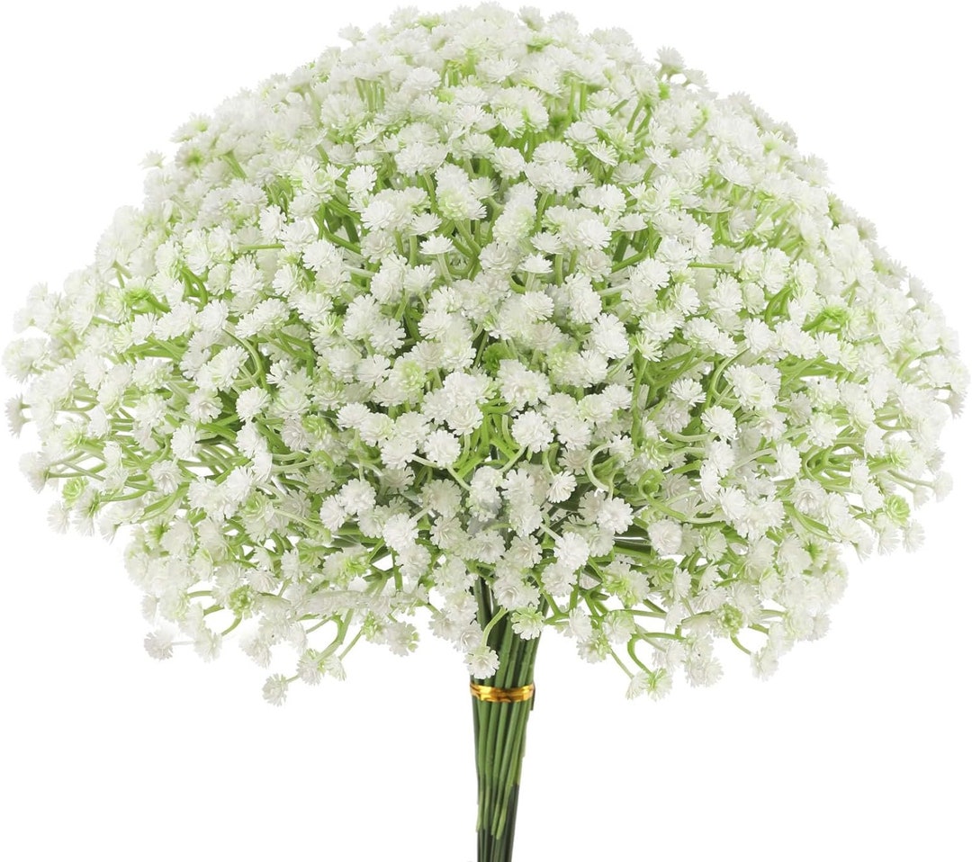 20 Pcs Baby Breath Flowers White Gypsophila Bouquets Real Etsy