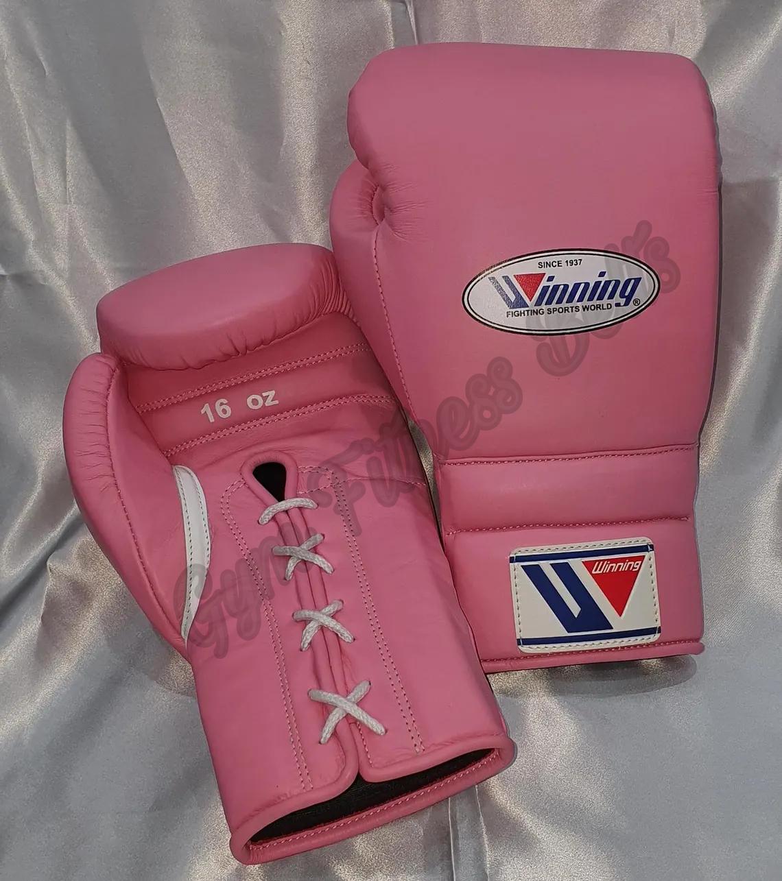 Winning ボクシンググローブ 16 oz ピンク/ホワイト Winning Lace-up Boxing Gloves - Pink – WJapan Boxing