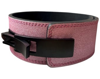 Sparkling Power Weightlifting Nubuck Leather Lever Belt 4&quot; Wide Heavy Duty 10mm Thick |Workout, Gift, Shinning, Glitter belt, Halloween Gift