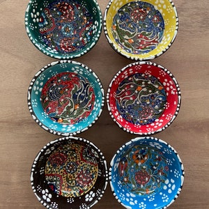 Juego de 7 cuencos de cerámica hechos a mano, aperitivos, salsas, aperitivos,  tapas, vajilla Mezze, cuencos para servir, plato de cerámica turco marroquí  único, regalo -  México