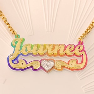 Custom Name Necklace, Acrylic Necklace, Nameplate Necklace, Party Anniversary Gift, Personalized Necklace, Exquisite Pendant Gift for Mom