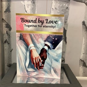 Tarjeta de felicitación para pareja afroamericana negra, blanca o interracial: ¡Unida por el amor! ¡Juntos por la eternidad!