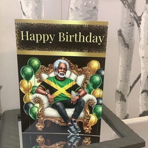Afroamerikaner schwarz Jamaikaner Mann Geburtstagskarte | Geburtstag |Feier