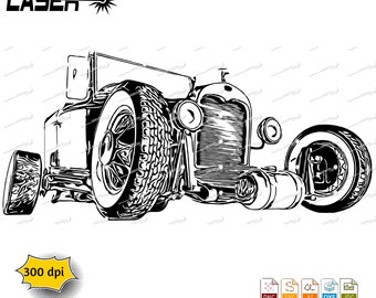 1930 Ford Hot Rod svg png jpg ai dxf file