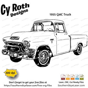 1955 GMC Truck svg png jpg ai dxf file