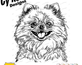 Pomeranian svg png jpg ai dxf files, Silhouette Cricut cut file, dtg, dft file