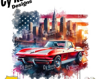 1963 Chevy Corvette Printable Wall Art (Digital Download)