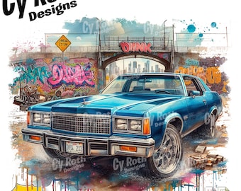 1975 Chevy Caprice Sublimation DTF DTG Print File, T-shirt transfer, Tumbler, Printable Wall Art