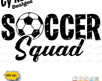 Soccer Squad svg png jpg ai dxf file, Silhouette Cricut cut file, dtg, dtf