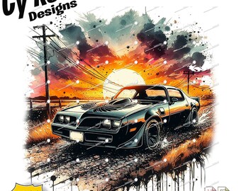 1978 Trans Am Sublimation DTF DTG Print File, T-shirt transfer, Printable Wall Art, Poster, Tumbler File