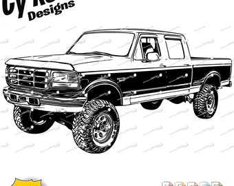 1997 Ford F-250 Super Duty svg png jpg ai dxf file