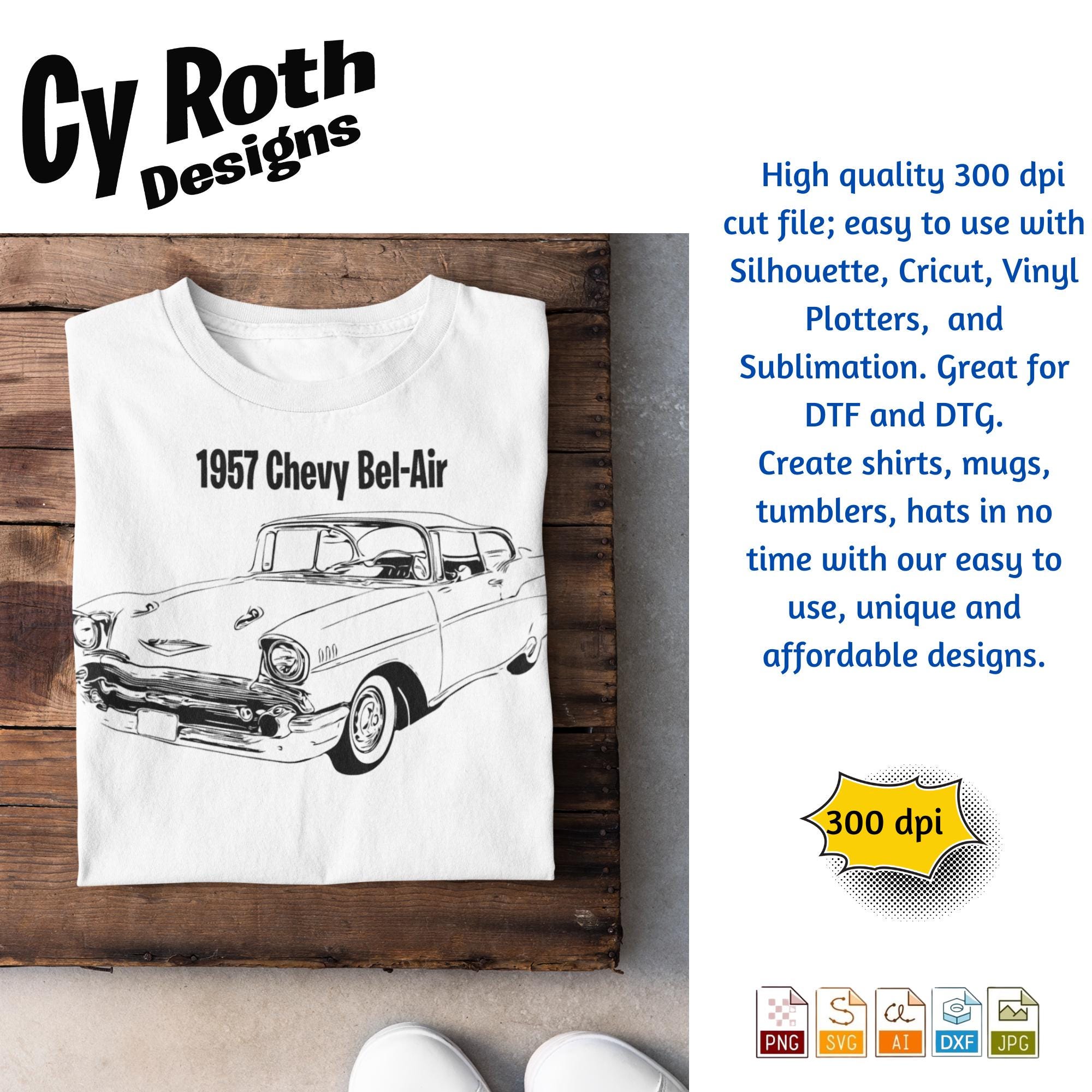 1957 Chevy Bel Air Svg Png Jpg Ai Dxf File, Classic Car Svg - Etsy