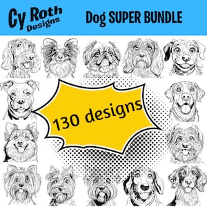 Dog Super-Bundle svg png jpg ai dxf files, Silhouette Cricut cut file, dtg, dtf 130 different designs