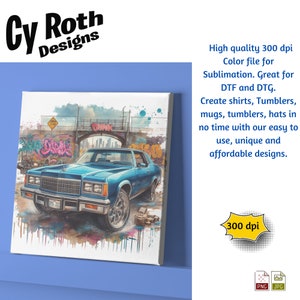1975 Chevy Caprice Sublimation DTF DTG Print File, T-shirt transfer, Tumbler, Printable Wall Art