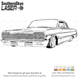 1964 Chevy Impala Lowrider svg png cut file