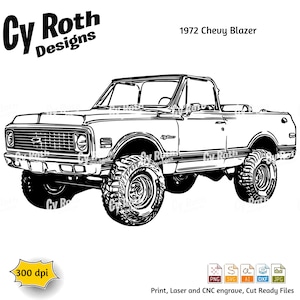 1972 Chevy Blazer SVG: Classic Truck Cut Files (Digital Download)