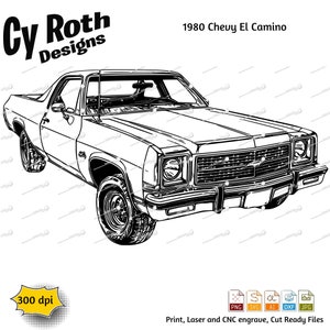 1980 Chevy El Camino svg png jpg ai dxf file, Classic Truck svg, Vintage Truck svg, Classic Car svg