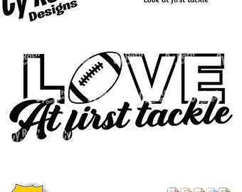 Football Love at First Tackle SVG: Cricut & Silhouette Cut File