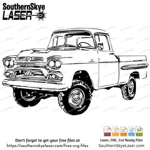1959 GMC Napco Truck svg png cut file