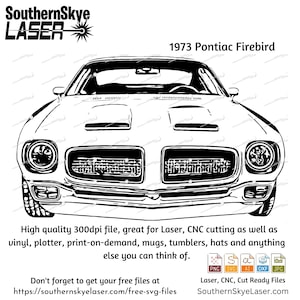1973 Pontiac Firebird svg png jpg ai dxf file