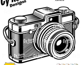 Camera, Photography svg png jpg ai dxf file, Silhouette Cricut cut file
