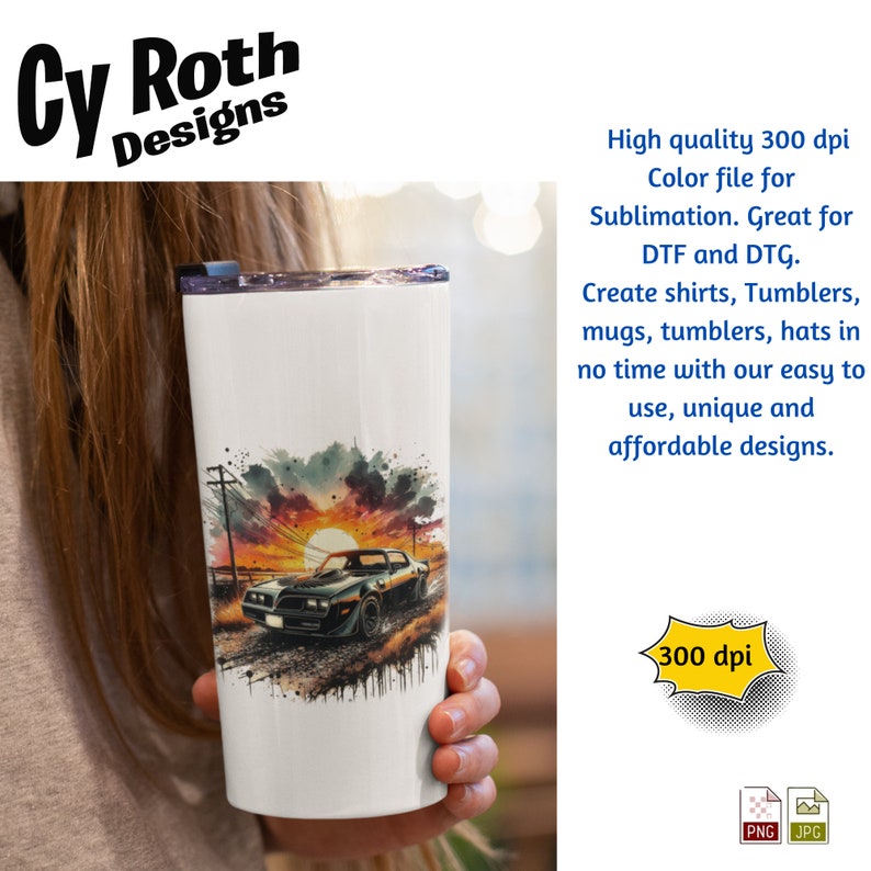 1978 Trans Am Sublimation DTF DTG Print File and BONUS Tumbler File.
Sublimation, DTF Transfer, DTG File, Print on demand, shirt, mug, tumbler, poster, key chain, canvas, wall art.