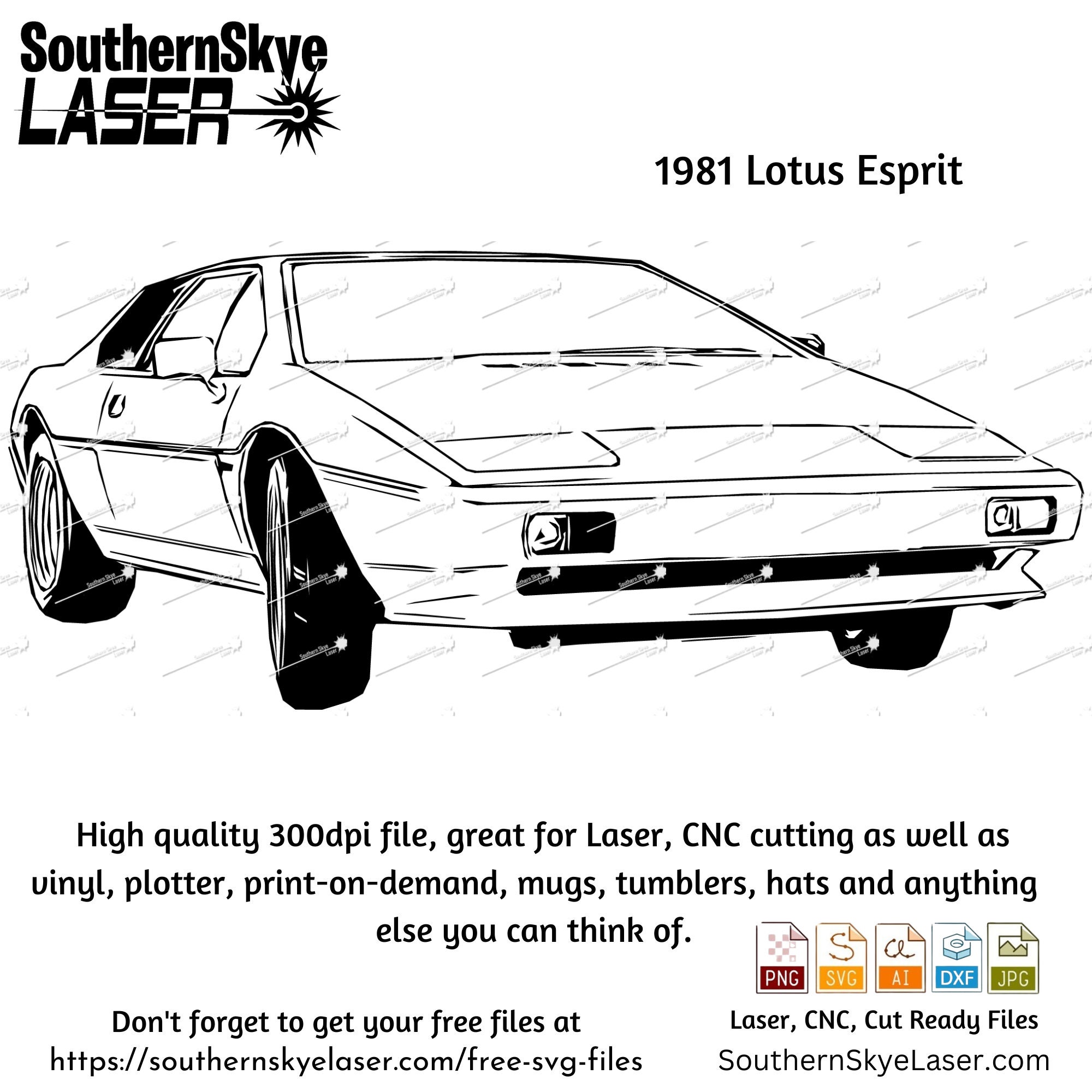 1981 Lotus Esprit Svg Png Jpg Ai Dxf File - Etsy