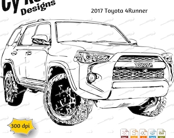 2017 Toyota 4Runner svg png jpg ai dxf file