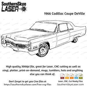 1966 Cadillac Coupe DeVille svg png jpg ai dxf file