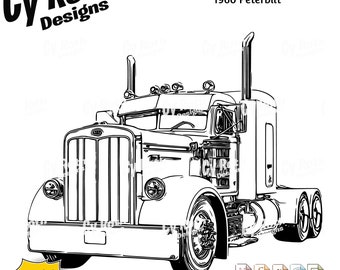 1960 Peterbilt Truck SVG: Classic Semi Truck File (Digital Download)