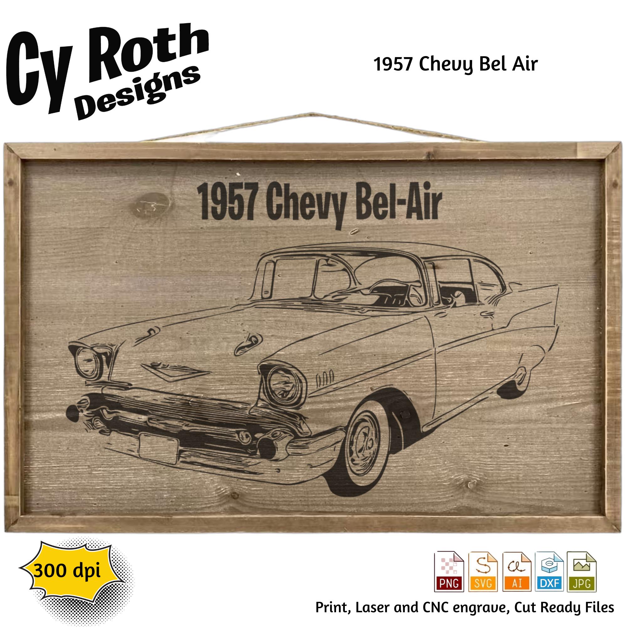 1957 Chevy Bel Air Svg Png Jpg Ai Dxf File, Classic Car Svg - Etsy