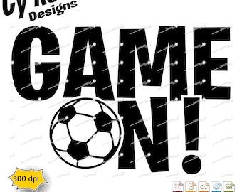 Archivo de fútbol SVG, PNG, JPG, AI y DXF, archivo de corte Silhouette Cricut. ¡Que empiece el juego!