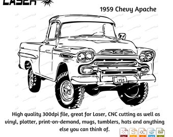 Archivos SVG, PNG, JPG, AI y DXF de la Chevy Apache de 1959