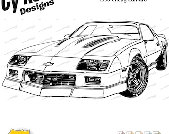 1990 Chevy Camaro SVG: Classic Car Cut Files (Digital Download)