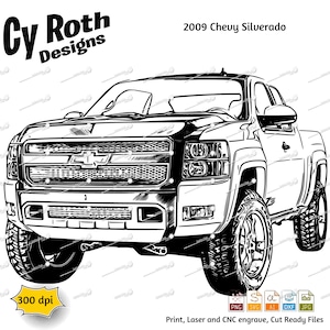 2009 Chevy Silverado svg png jpg ai dxf file, Truck svg