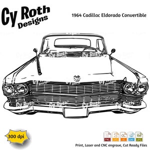 1964 Cadillac Eldorado svg png jpg ai dxf file, Classic Car svg, Vintage Car svg