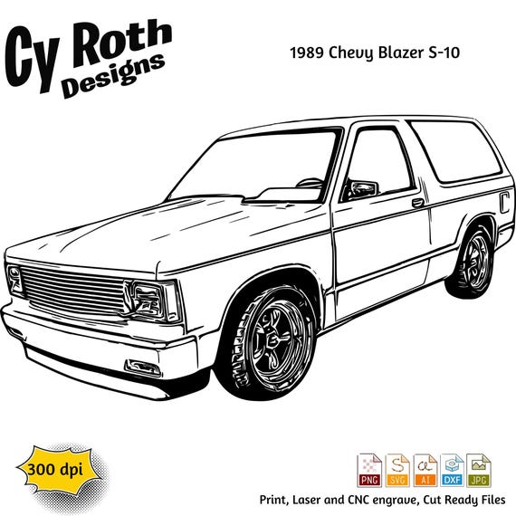 1989 Chevy Blazer S-10 File for CNC, Laser, Cricut (svg, Png, Jpg