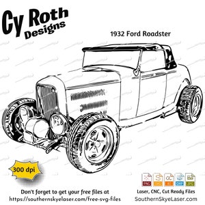 1932 Ford Roadster svg png jpg ai dxf file