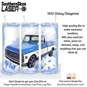 1972 Chevy Cheyenne Sublimation Tumbler Wrap