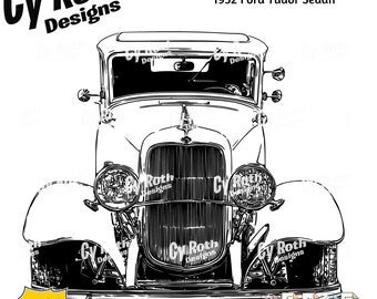 File svg png jpg ai dxf Ford Sedan del 1932, Classica, Auto d'epoca svg