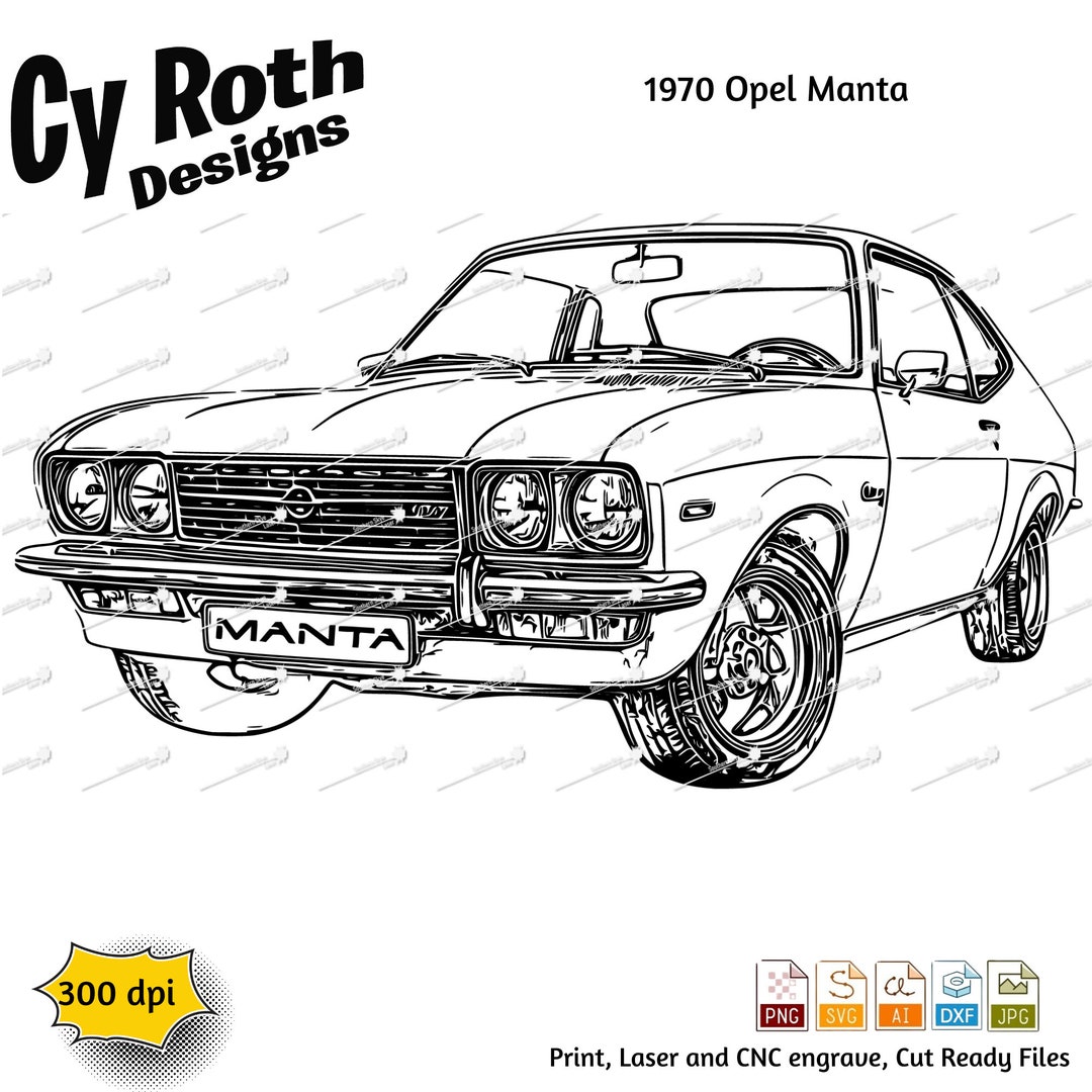 1970 Opel Manta Svg Png Jpg Ai Dxf File Classic Car Svg Vintage Car 1970-opel-manta-svg-png-jpg-ai-dxf-file-classic-car-svg-vintage-car