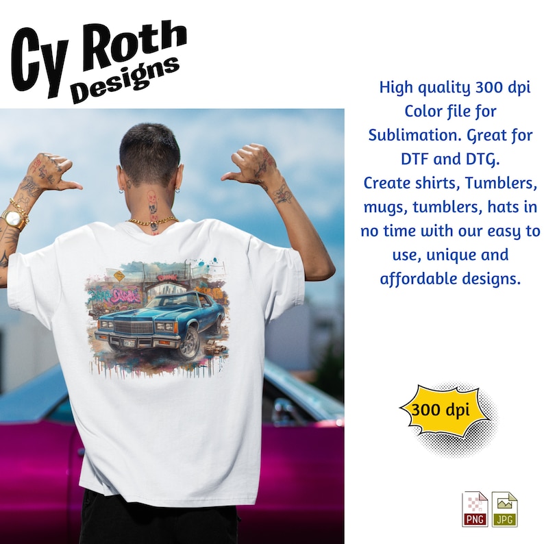 1975 Chevy Caprice Sublimation DTF DTG Print File, T-shirt transfer, Tumbler, Printable Wall Art