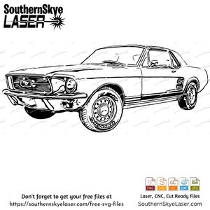1967 Ford Mustang Coupe svg png cut file
