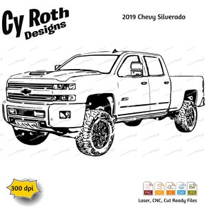 2019 Chevy Silverado svg png jpg ai dxf file, 4x4 svg, Truck svg